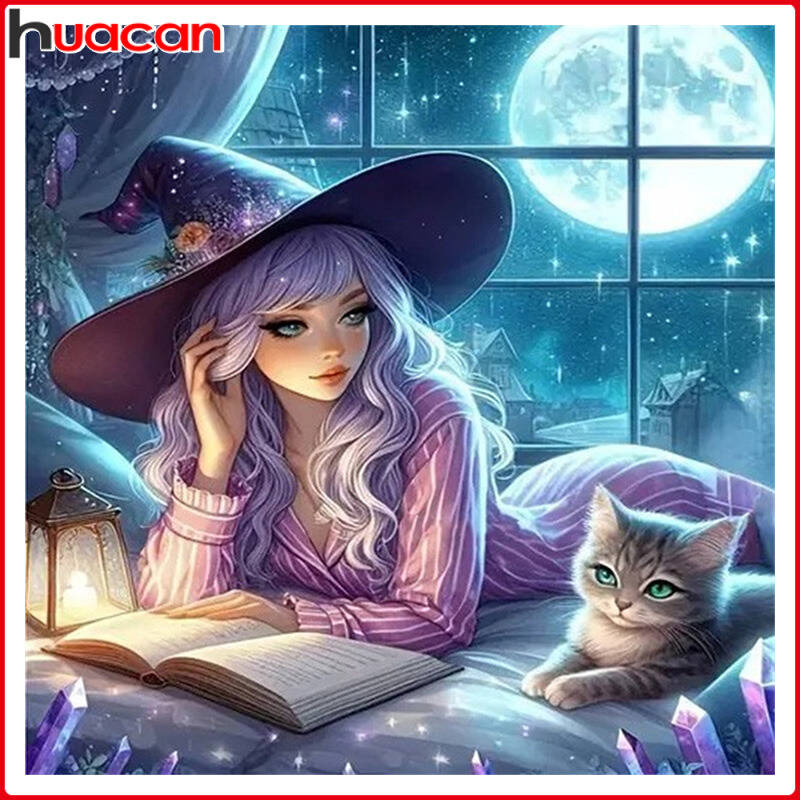 Resin Art Guide Book - Huacan 5D Girl Cat Diamond Painting