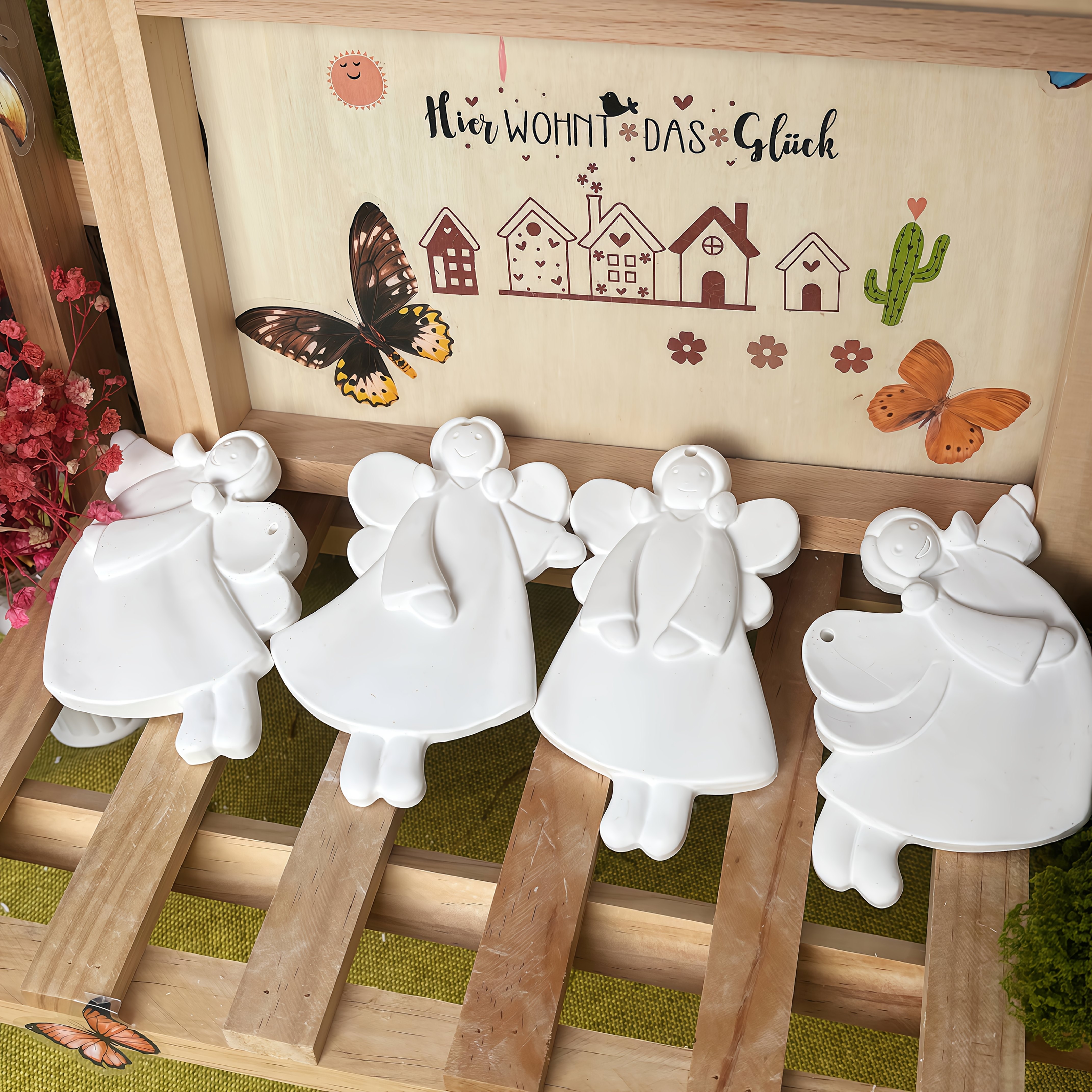 Resin Art Kit With Molds - 4pcs Angel Pendant Mold, Resin Silicone