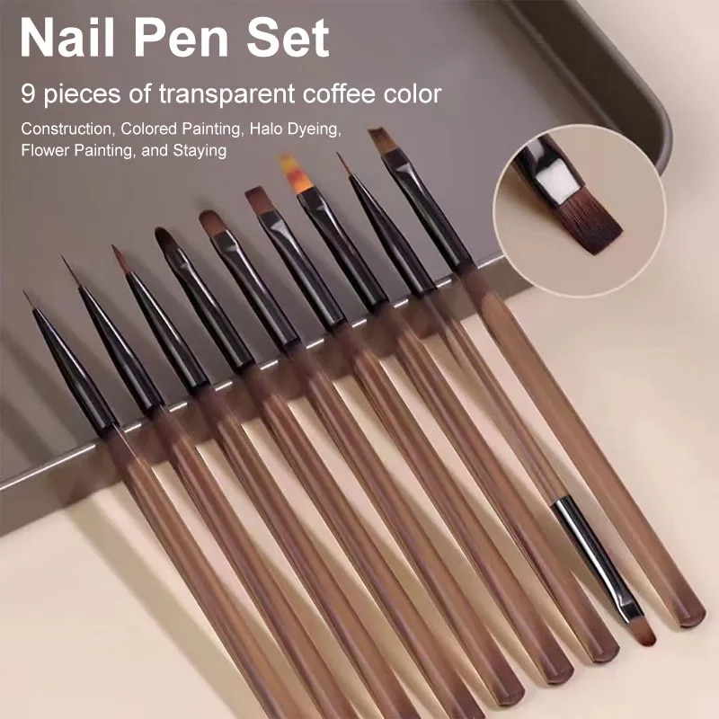 Resin Art Gel - 9PCS UV Gel Nail Brush Liner