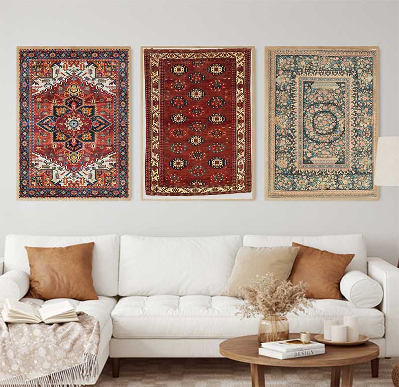 Resin Art On Canvas - Medieval Oriental Persian Carpet, Art on