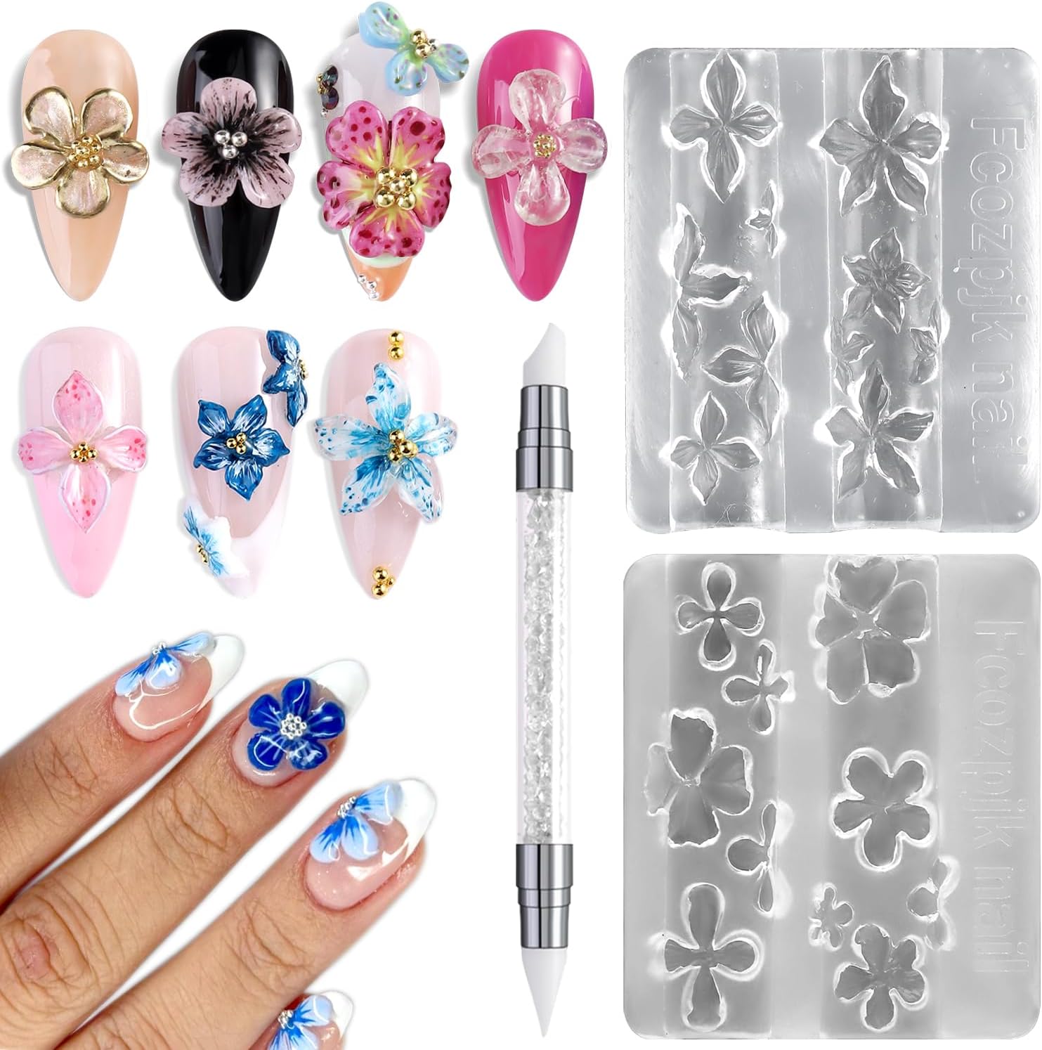 Resin Art Images - Silicone Nail Art Molds, 2PCS 3D
