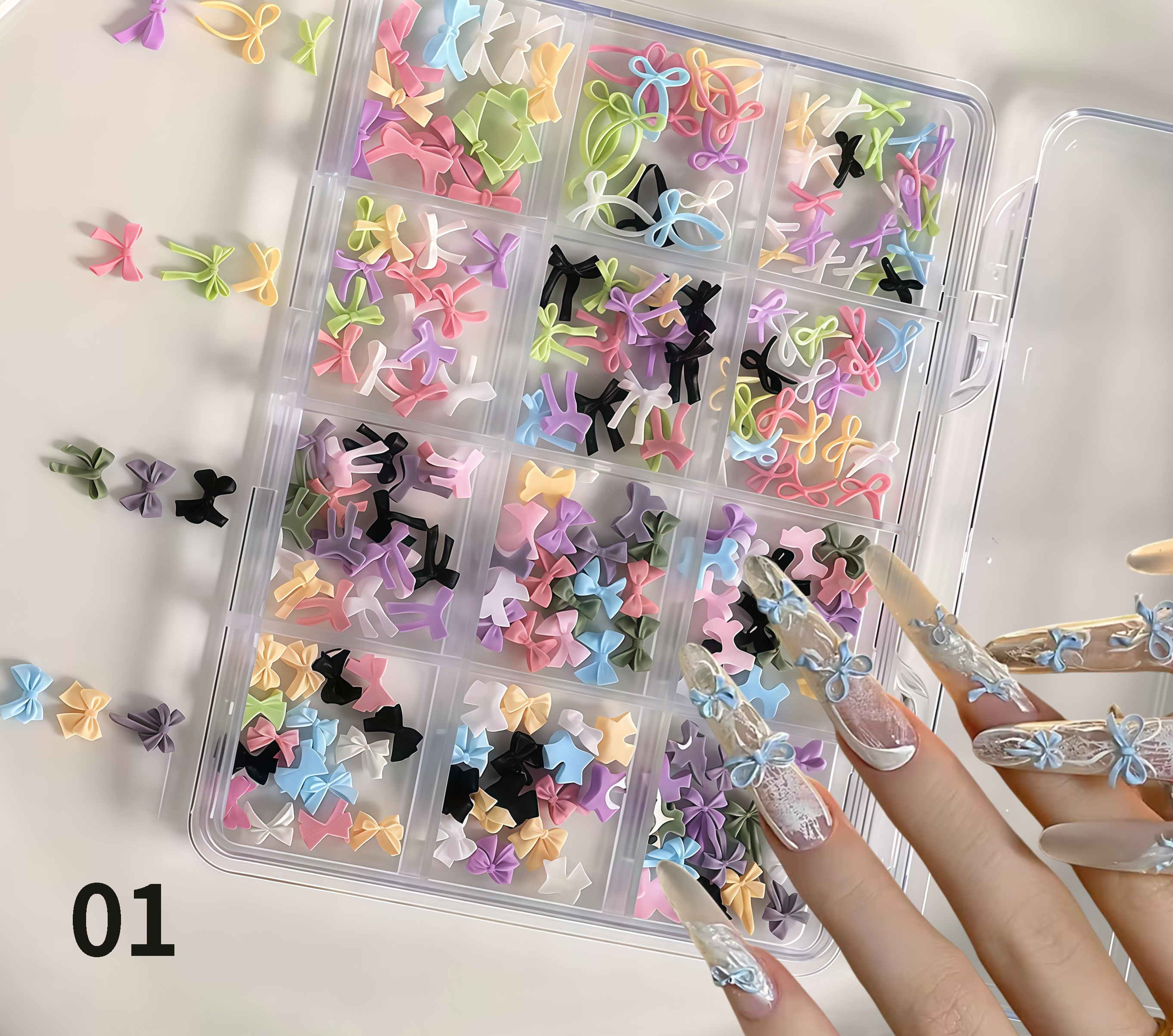Resin Art Cube - 16-compartment butterfly resin nail art accessories,
