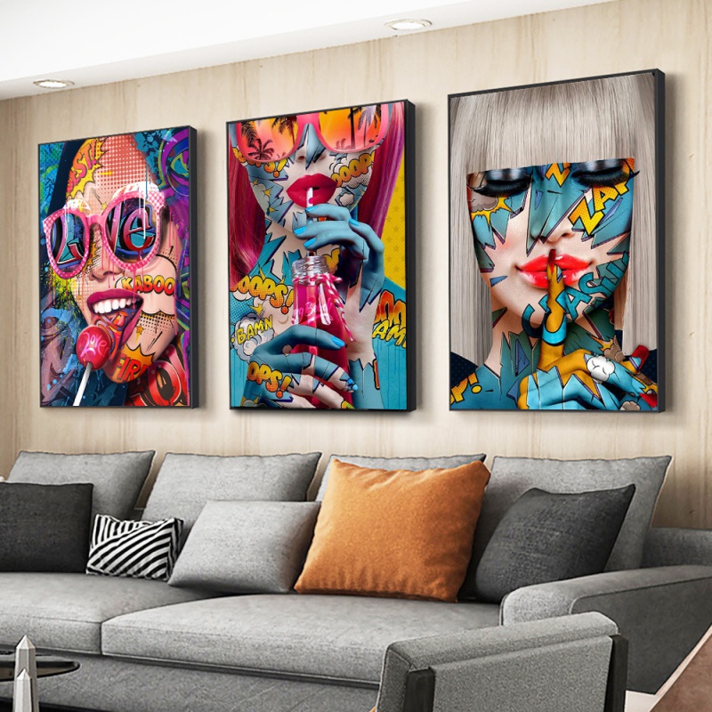 Resin Art On Canvas - Modern Pop Graffiti Abstract Wall Art