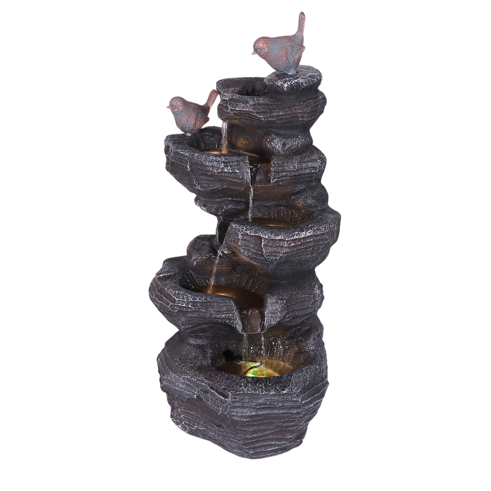 Resin Art Light - 27in H 5-Tier Cascading Rock Water