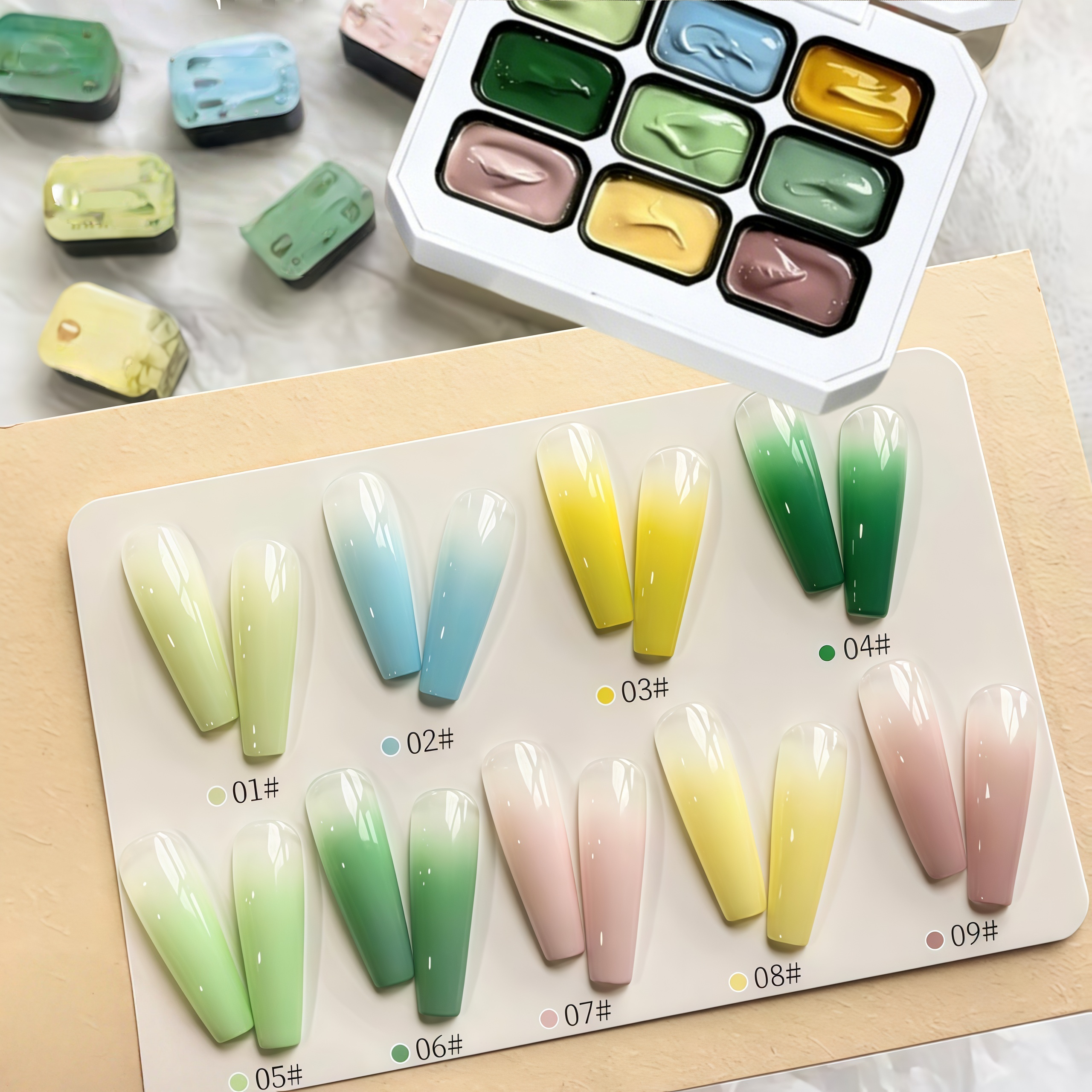 9-color solid nail polish,Bean - Resin Art Gel incelemesi ve fiyatı