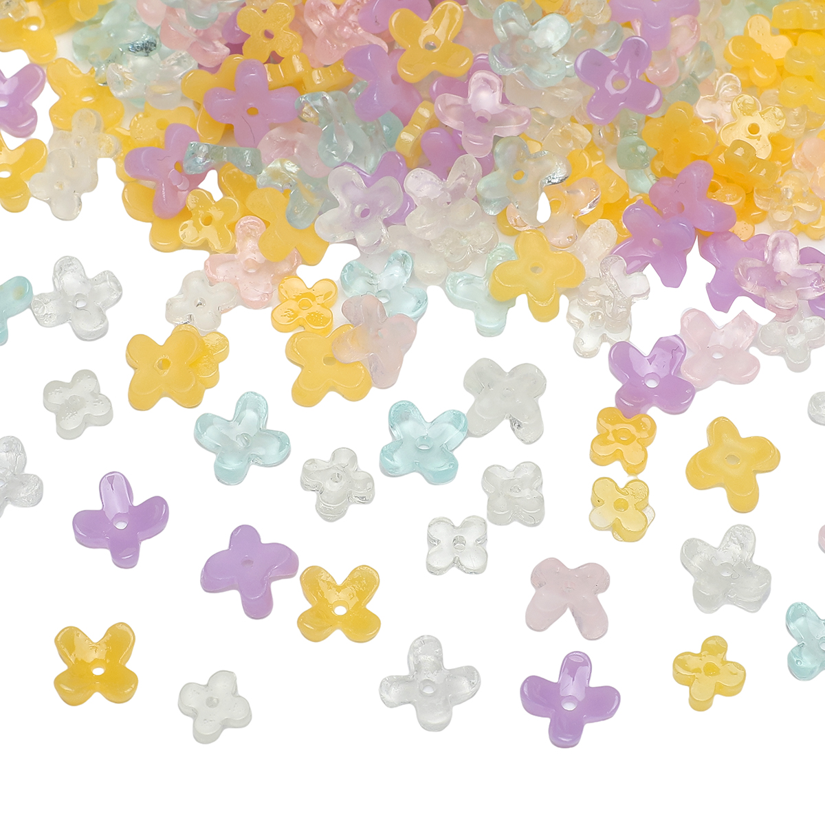 20pcs 5 7mm Resin 4 Petals Flo - Resin Art Flowers incelemesi ve fiyatı