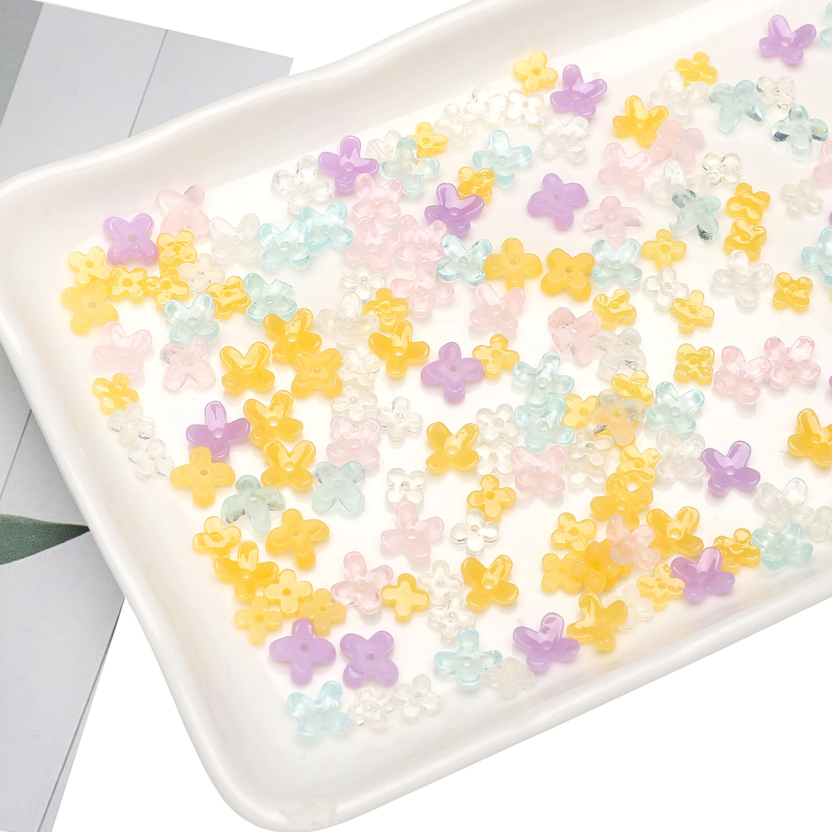 20pcs 5 7mm Resin 4 Petals Flo - Resin Art Flowers incelemesi ve fiyatı