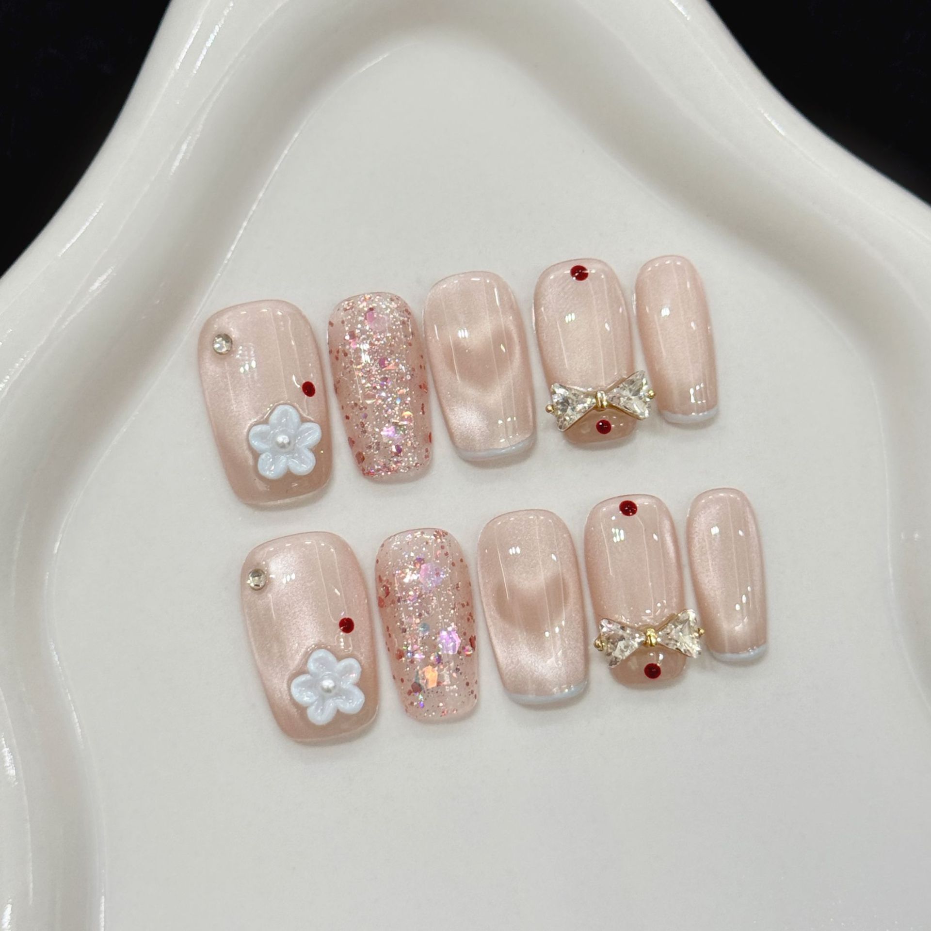 10pcs Glitter Love Design Hand - Resin Art Flowers incelemesi ve fiyatı