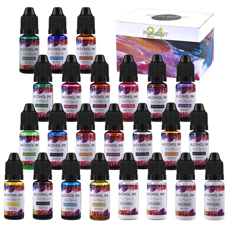 24 Color/Set 10ml  Resin Pigme - Resin Pigment Alcohol Ink incelemesi ve fiyatı
