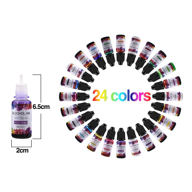 24 Color/Set 10ml  Resin Pigme - Resin Pigment Alcohol Ink incelemesi ve fiyatı