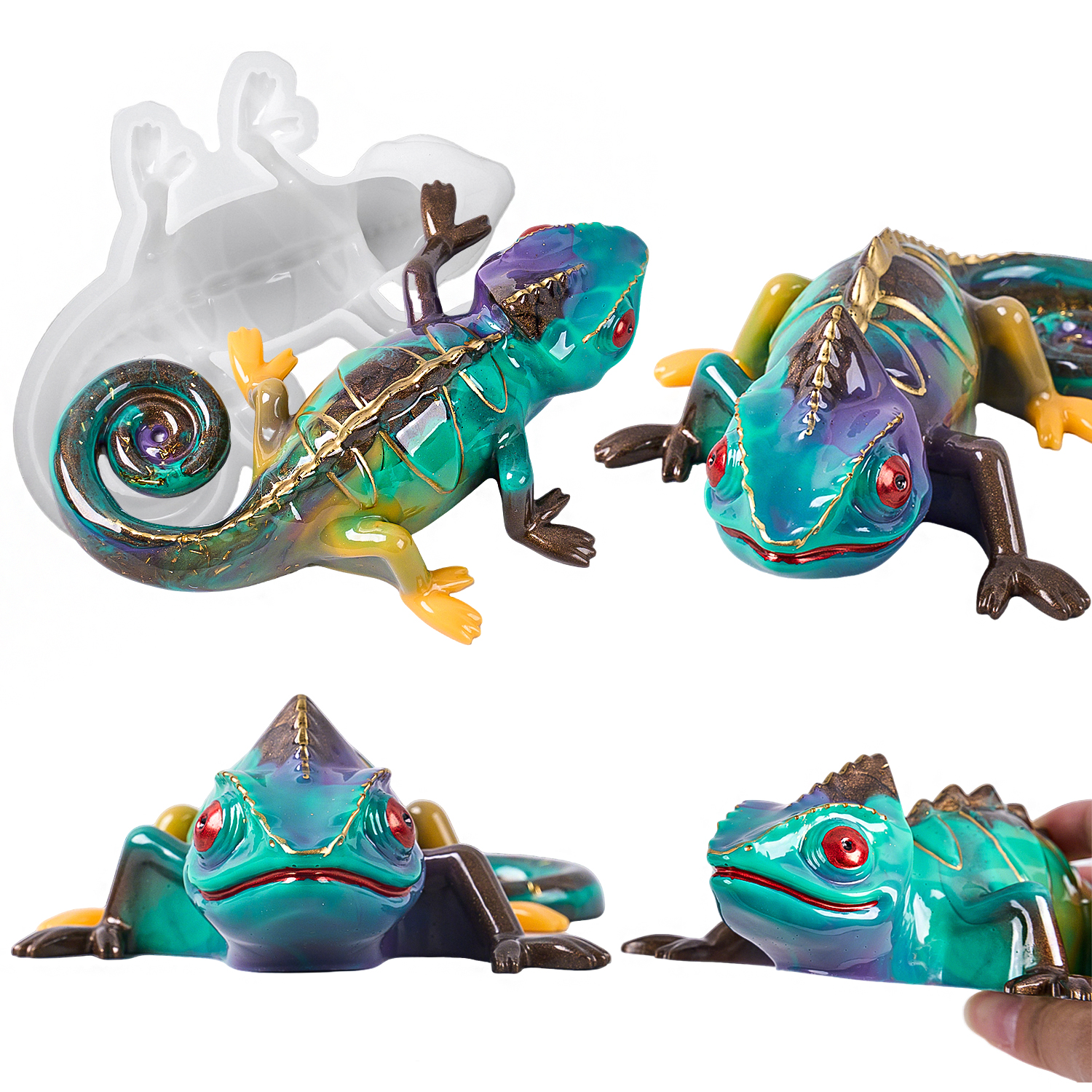17cm 3D Chameleon Lizard Silic - Resin Art Mold incelemesi ve fiyatı