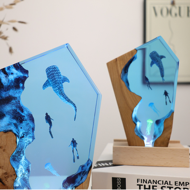 Resin Cave Whale Diver Desktop - Resin Art Anniversary Gift incelemesi ve fiyatı