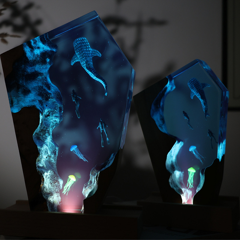 Resin Cave Whale Diver Desktop - Resin Art Anniversary Gift incelemesi ve fiyatı