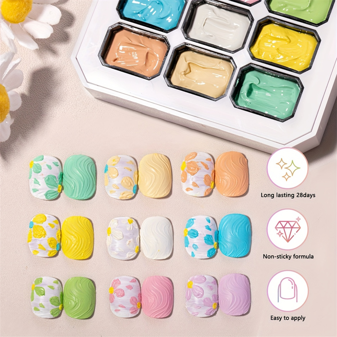1pc 9-color Makaron solid nail - Resin Art Gel incelemesi ve fiyatı