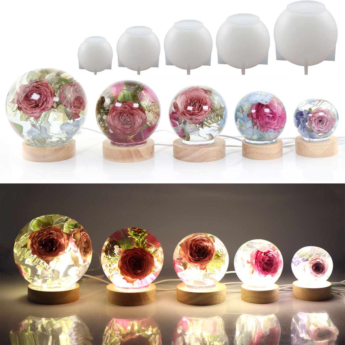 65-120mm Sphere Ball Silicone  - Resin Art Kit With Molds incelemesi ve fiyatı