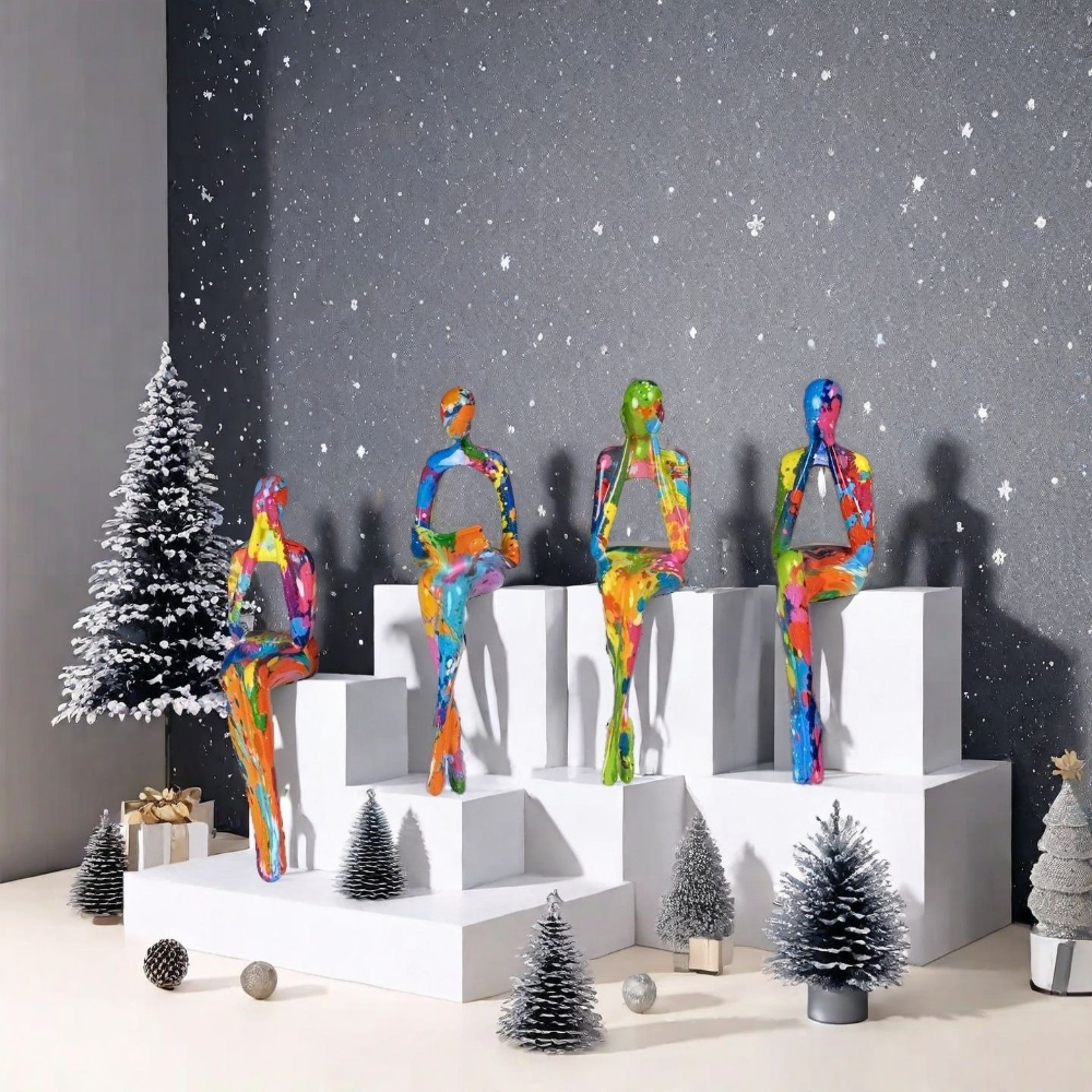4-Piece Character Abstract Thi - Resin Art Anniversary Gift incelemesi ve fiyatı