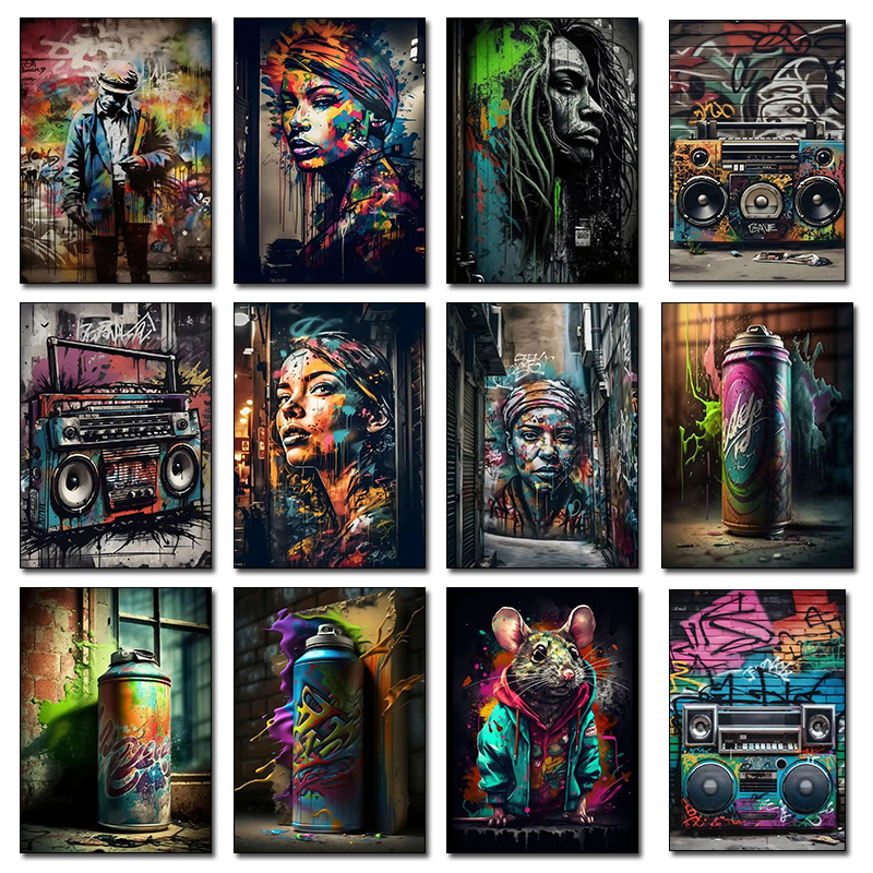 Street Graffiti Art Drawing Re - Resin Art On Canvas incelemesi ve fiyatı