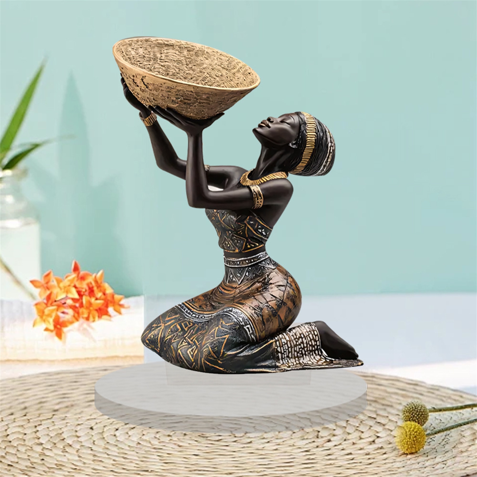 African Tribal Lady Figurine 3 - Resin Art Gallery incelemesi ve fiyatı