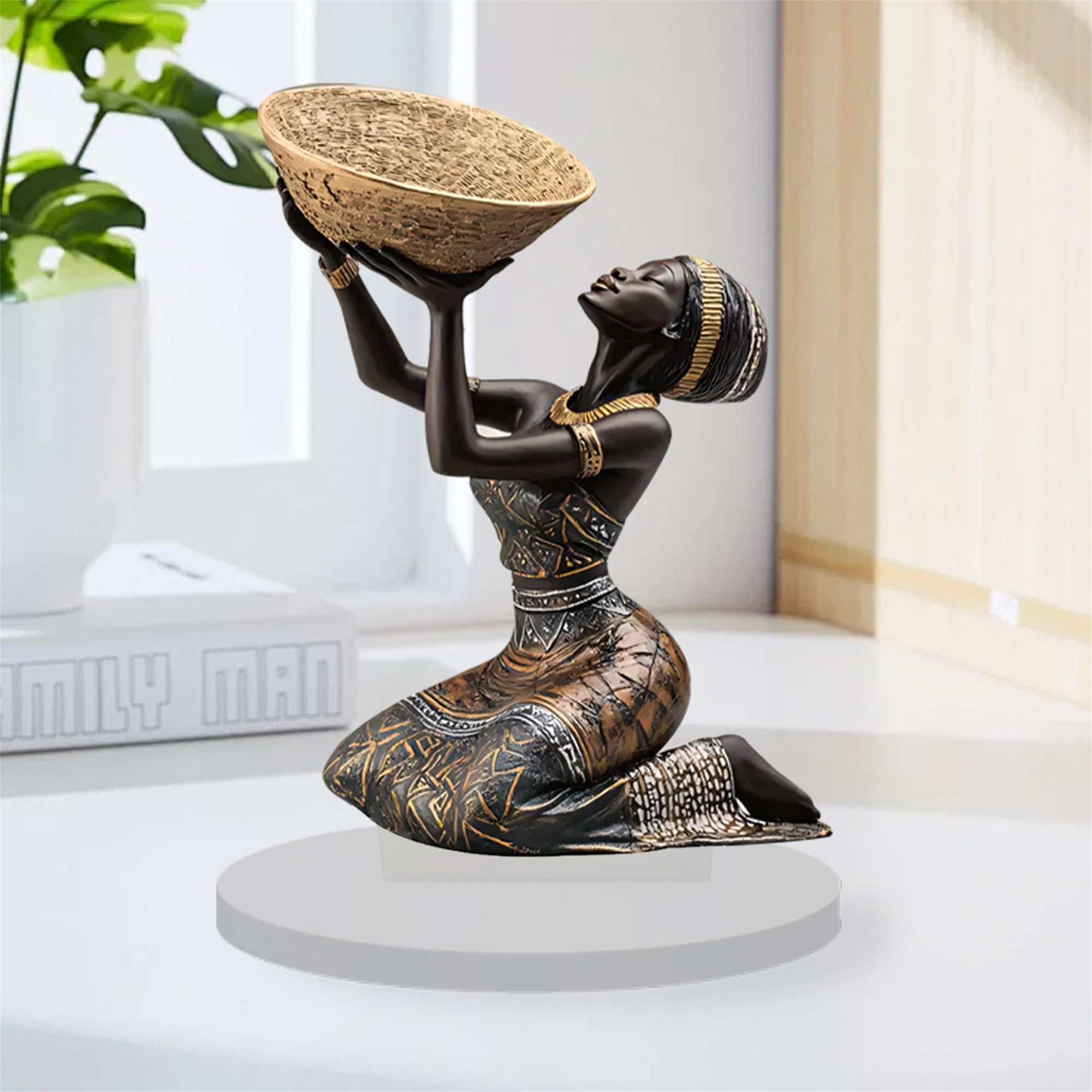 African Tribal Lady Figurine 3 - Resin Art Gallery incelemesi ve fiyatı