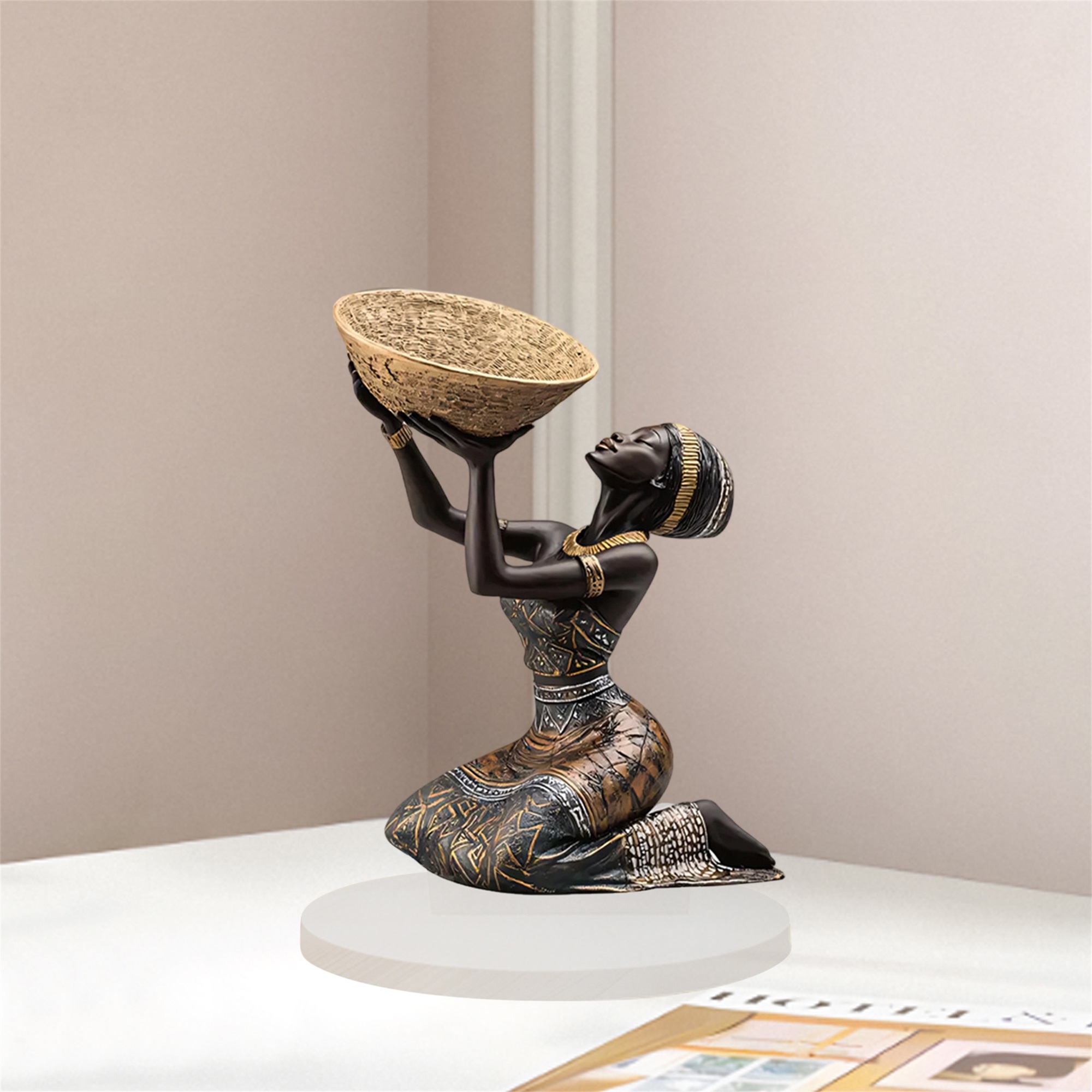 African Tribal Lady Figurine 3 - Resin Art Gallery incelemesi ve fiyatı