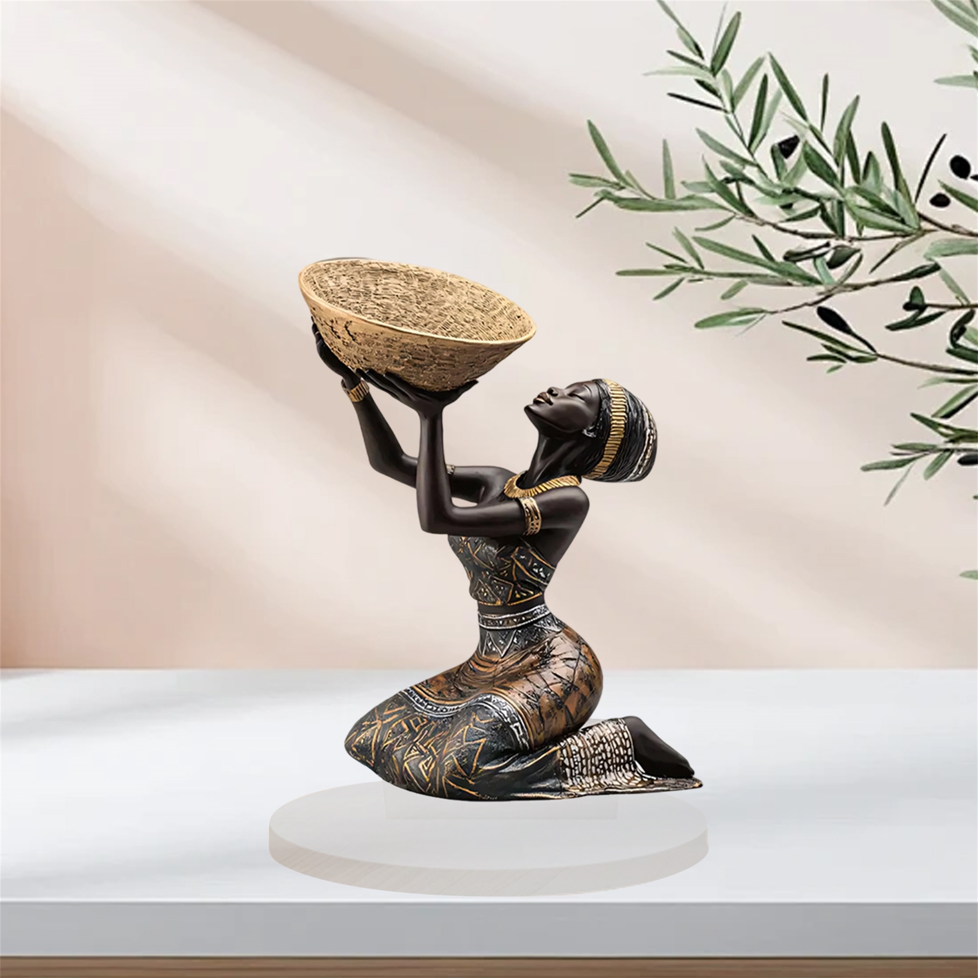 African Tribal Lady Figurine 3 - Resin Art Gallery incelemesi ve fiyatı