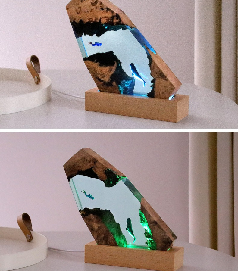 New Underwater Cave Whale Dive - Resin Art Anniversary Gift incelemesi ve fiyatı