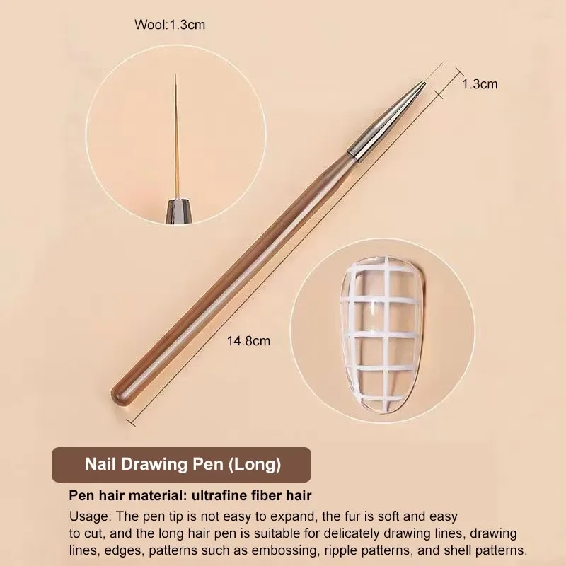 9PCS UV Gel Nail Brush Liner D - Resin Art Gel incelemesi ve fiyatı