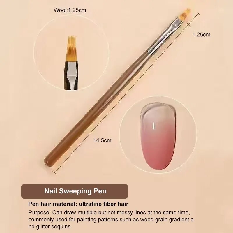 9PCS UV Gel Nail Brush Liner D - Resin Art Gel incelemesi ve fiyatı