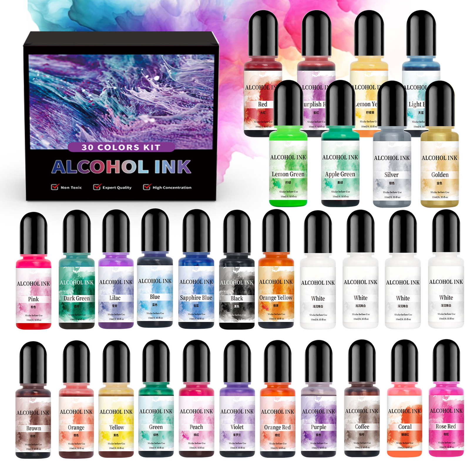 1set Art Ink Alcohol Epoxy Res - Resin Pigment Alcohol Ink incelemesi ve fiyatı