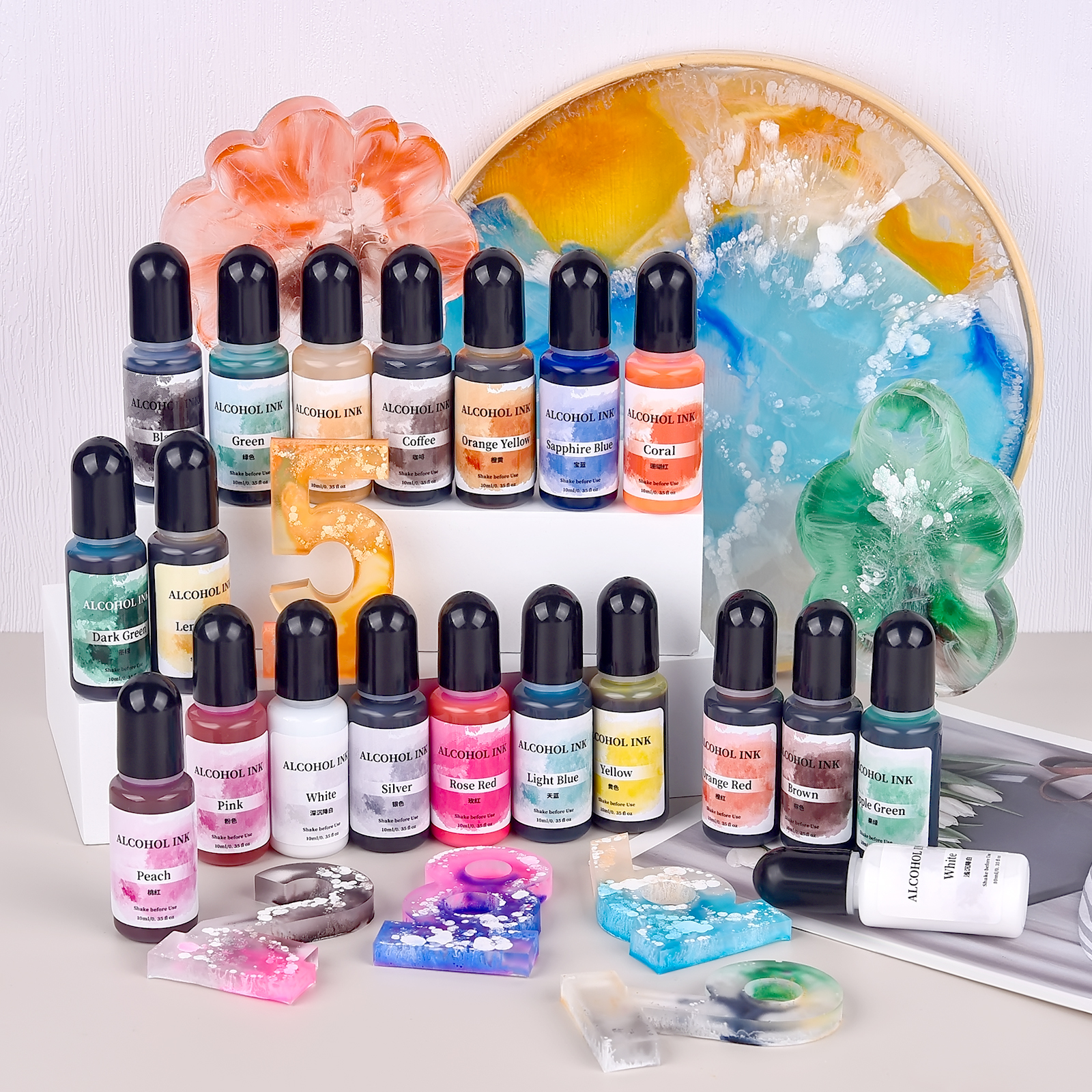 1set Art Ink Alcohol Epoxy Res - Resin Pigment Alcohol Ink incelemesi ve fiyatı