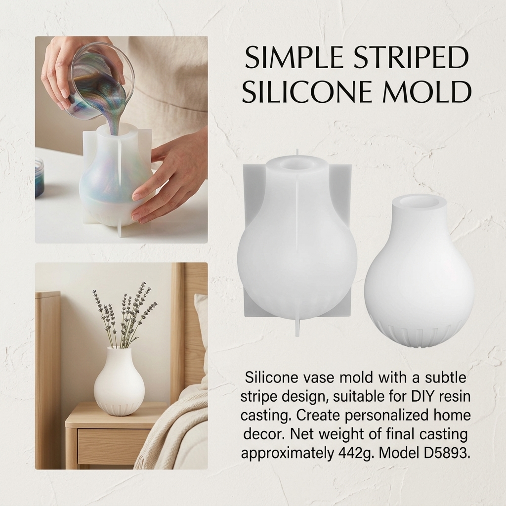 Silicone Vase Mold with Stripe - Resin Art Kit With Molds incelemesi ve fiyatı