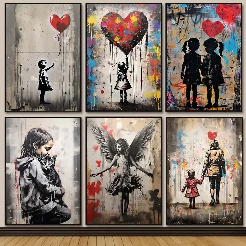 Banksy Graffiti Boy Girl with  - Resin Art On Canvas incelemesi ve fiyatı