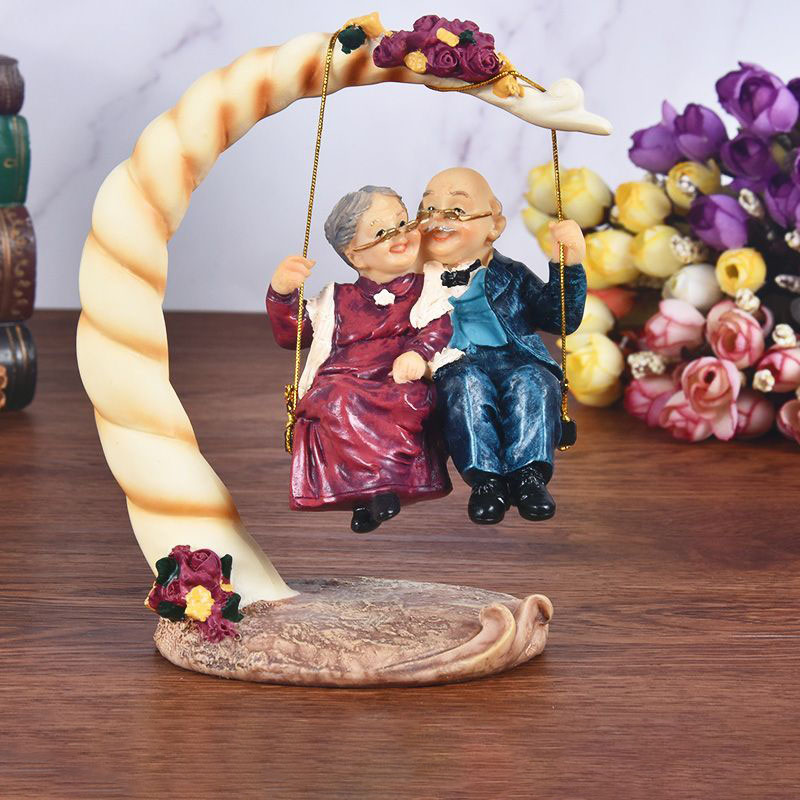 Chinese Swing Old Couples Resi - Resin Art Anniversary Gift incelemesi ve fiyatı