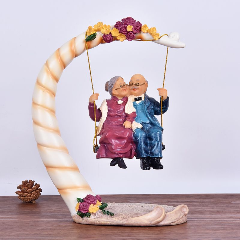 Chinese Swing Old Couples Resi - Resin Art Anniversary Gift incelemesi ve fiyatı
