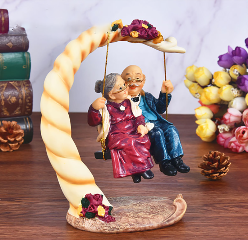 Chinese Swing Old Couples Resi - Resin Art Anniversary Gift incelemesi ve fiyatı