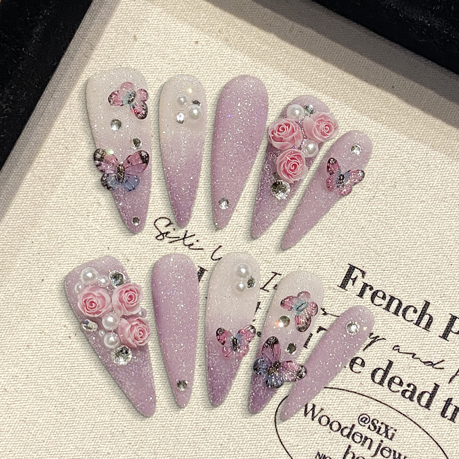 10pcs Long Stiletto Handmade F - Resin Art Flowers incelemesi ve fiyatı