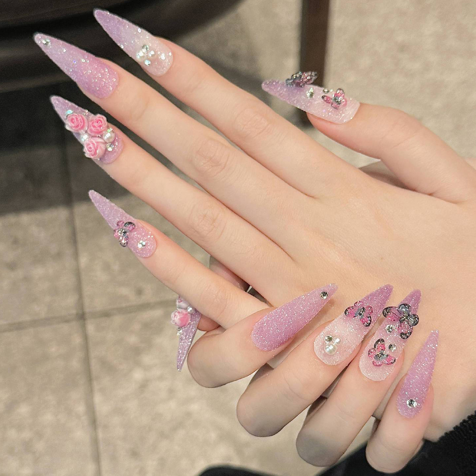 10pcs Long Stiletto Handmade F - Resin Art Flowers incelemesi ve fiyatı