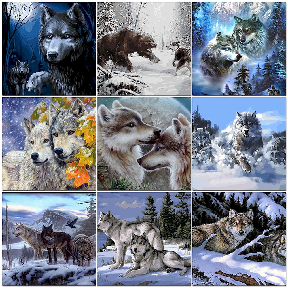 Painting By Numbers Wolf Oil P - Resin Art On Canvas incelemesi ve fiyatı