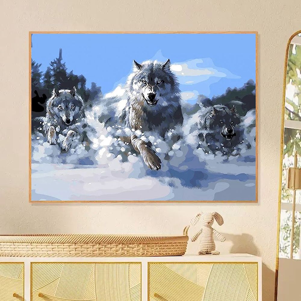 Painting By Numbers Wolf Oil P - Resin Art On Canvas incelemesi ve fiyatı