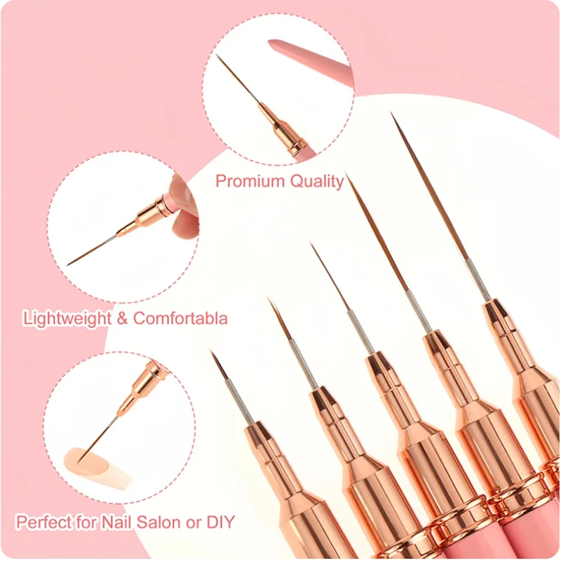 5pc/1set Nail Art Liner Brushe - Resin Art Gel incelemesi ve fiyatı
