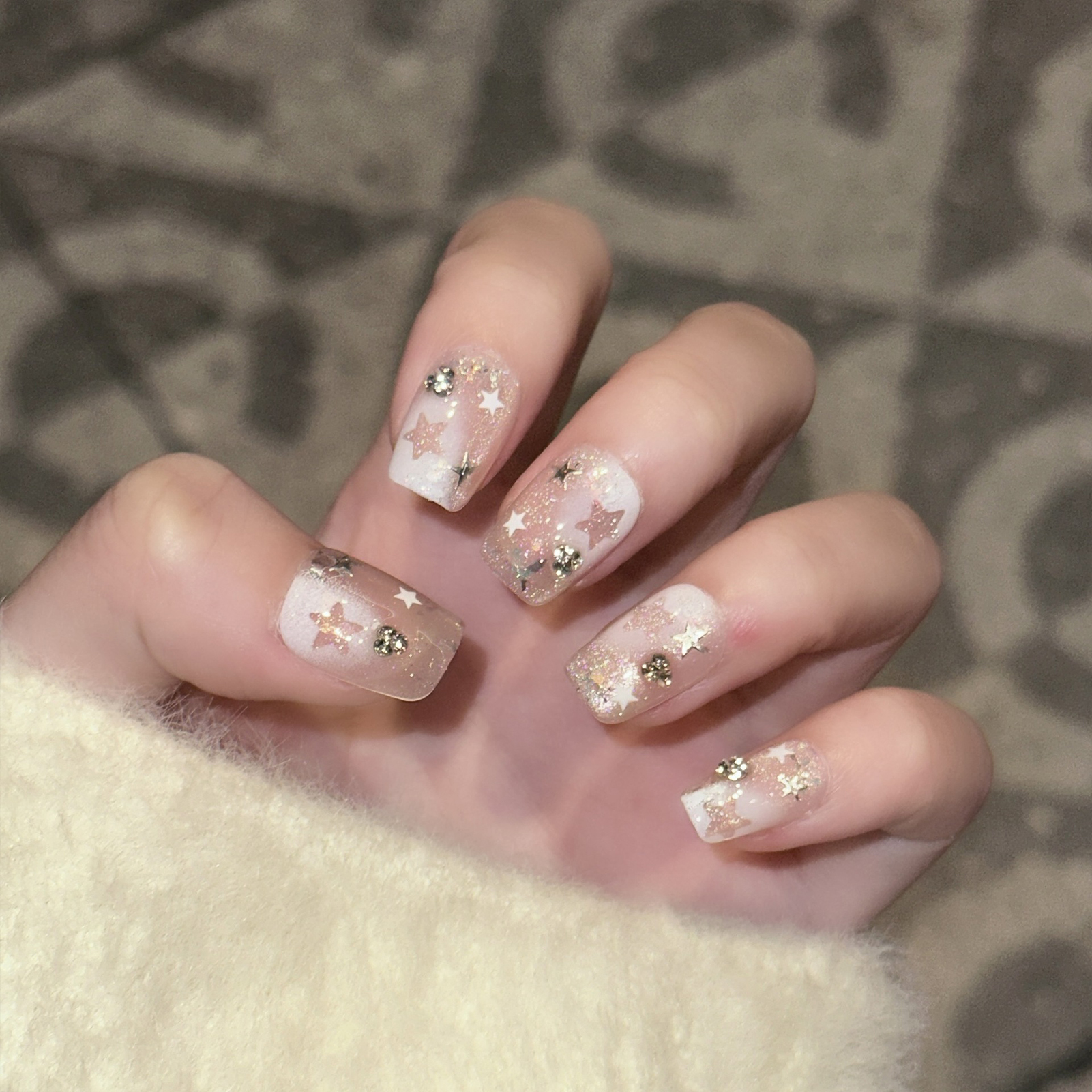 10PCS Short Square Fake Nails  - Resin Art Flowers incelemesi ve fiyatı