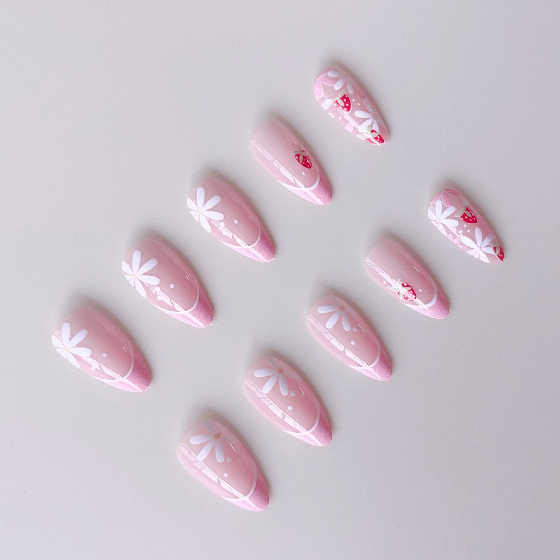24pcs Ins Short Almond False N - Resin Art Flowers incelemesi ve fiyatı