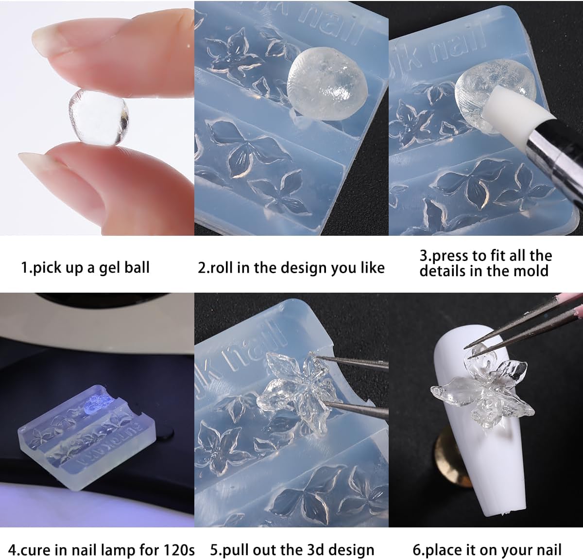 Silicone Nail Art Molds, 2PCS  - Resin Art Images incelemesi ve fiyatı