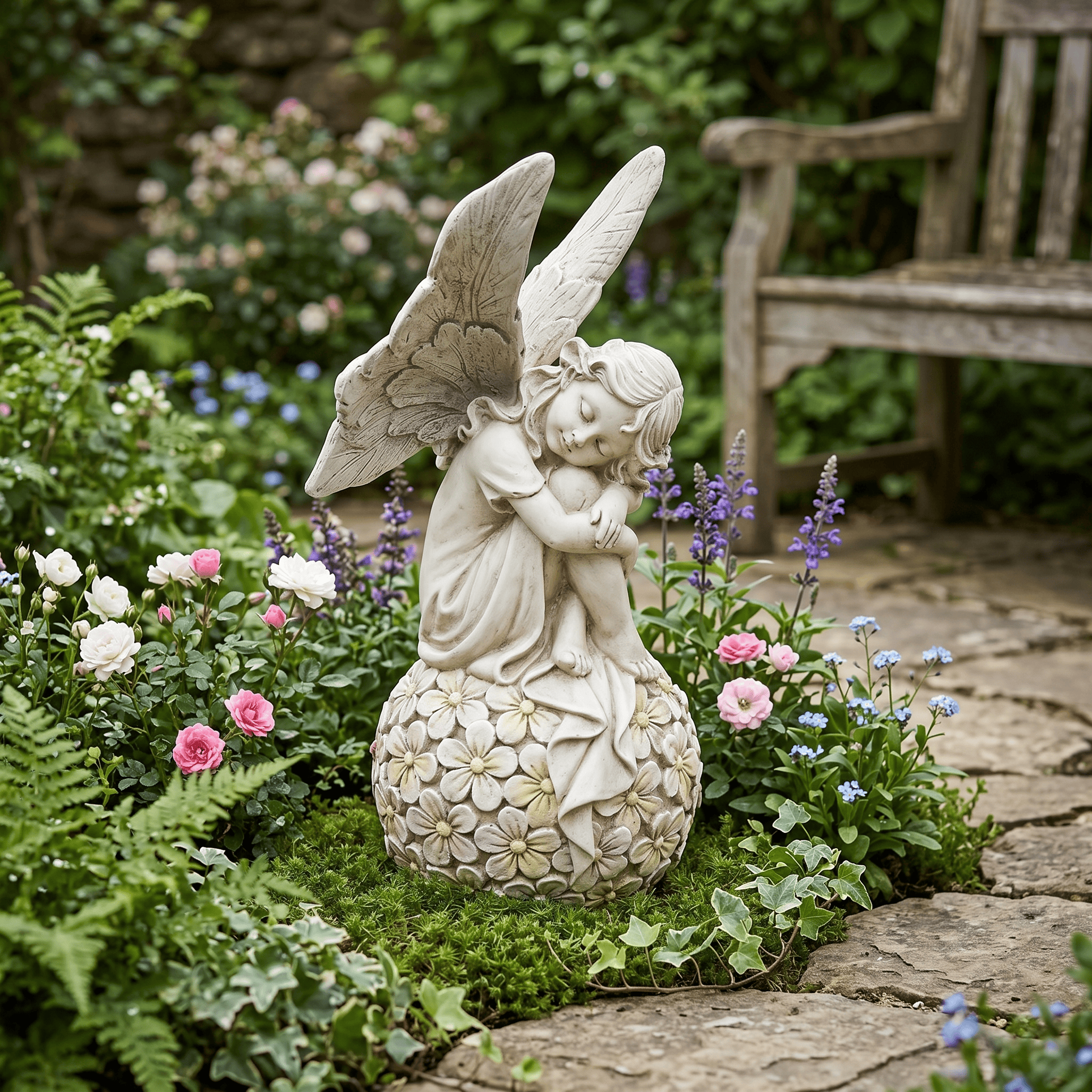 13.2-inch Garden Fairy Statue, - Resin Art Flowers incelemesi ve fiyatı