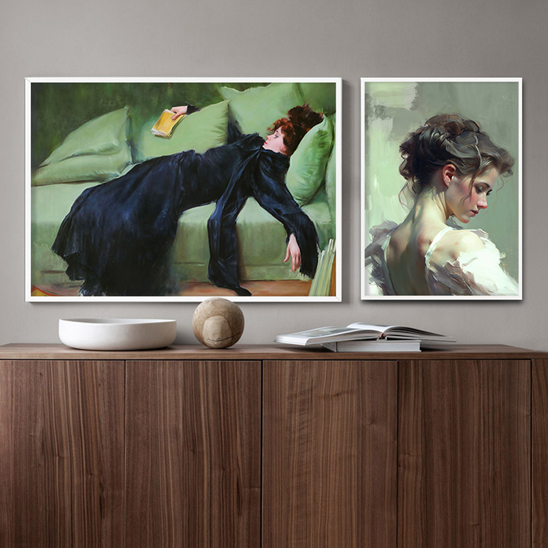 Girl Reading Vintage Oil Paint - Resin Art On Canvas incelemesi ve fiyatı