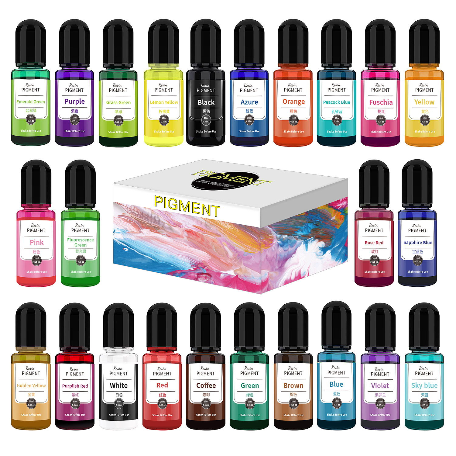 24/30 Colors Set 10ml Epoxy Re - Resin Pigment Alcohol Ink incelemesi ve fiyatı