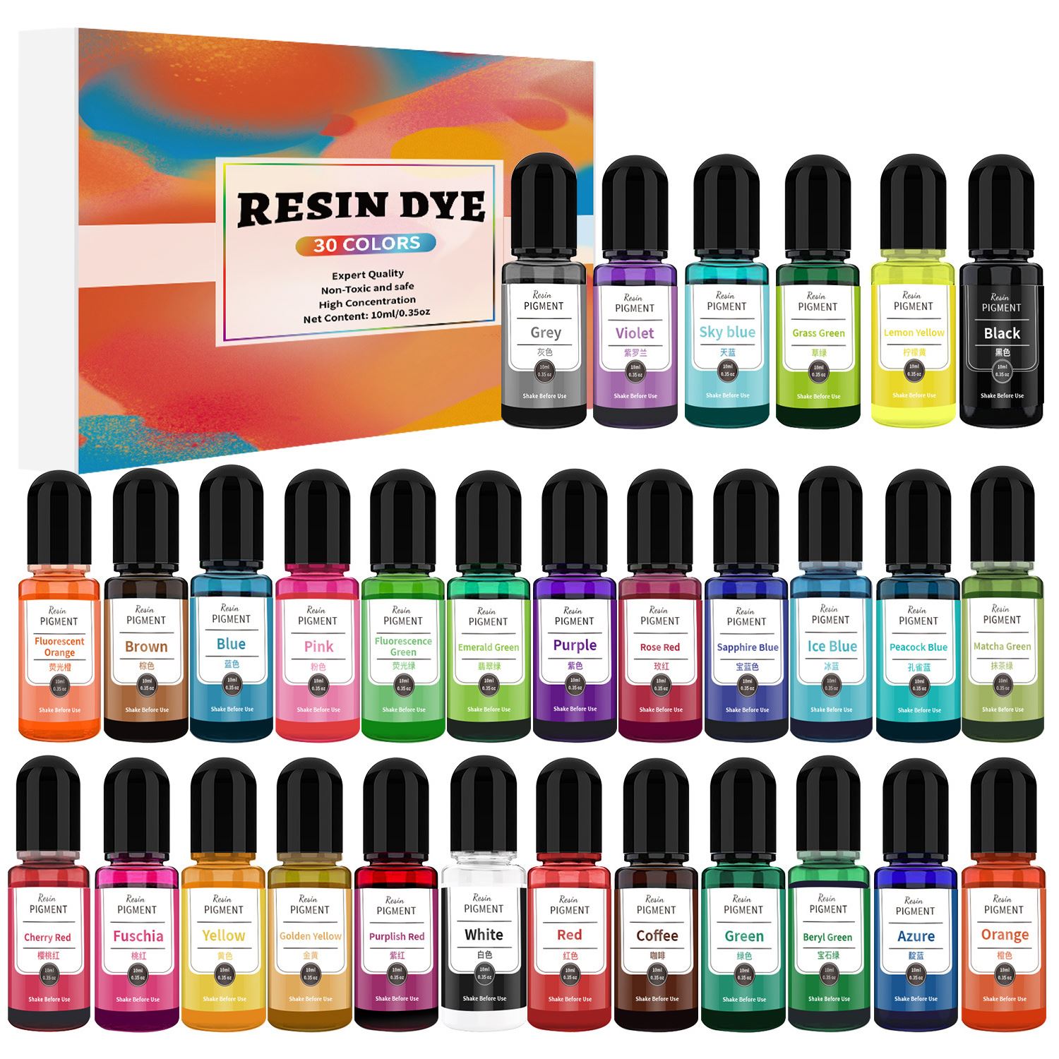 24/30 Colors Set 10ml Epoxy Re - Resin Pigment Alcohol Ink incelemesi ve fiyatı