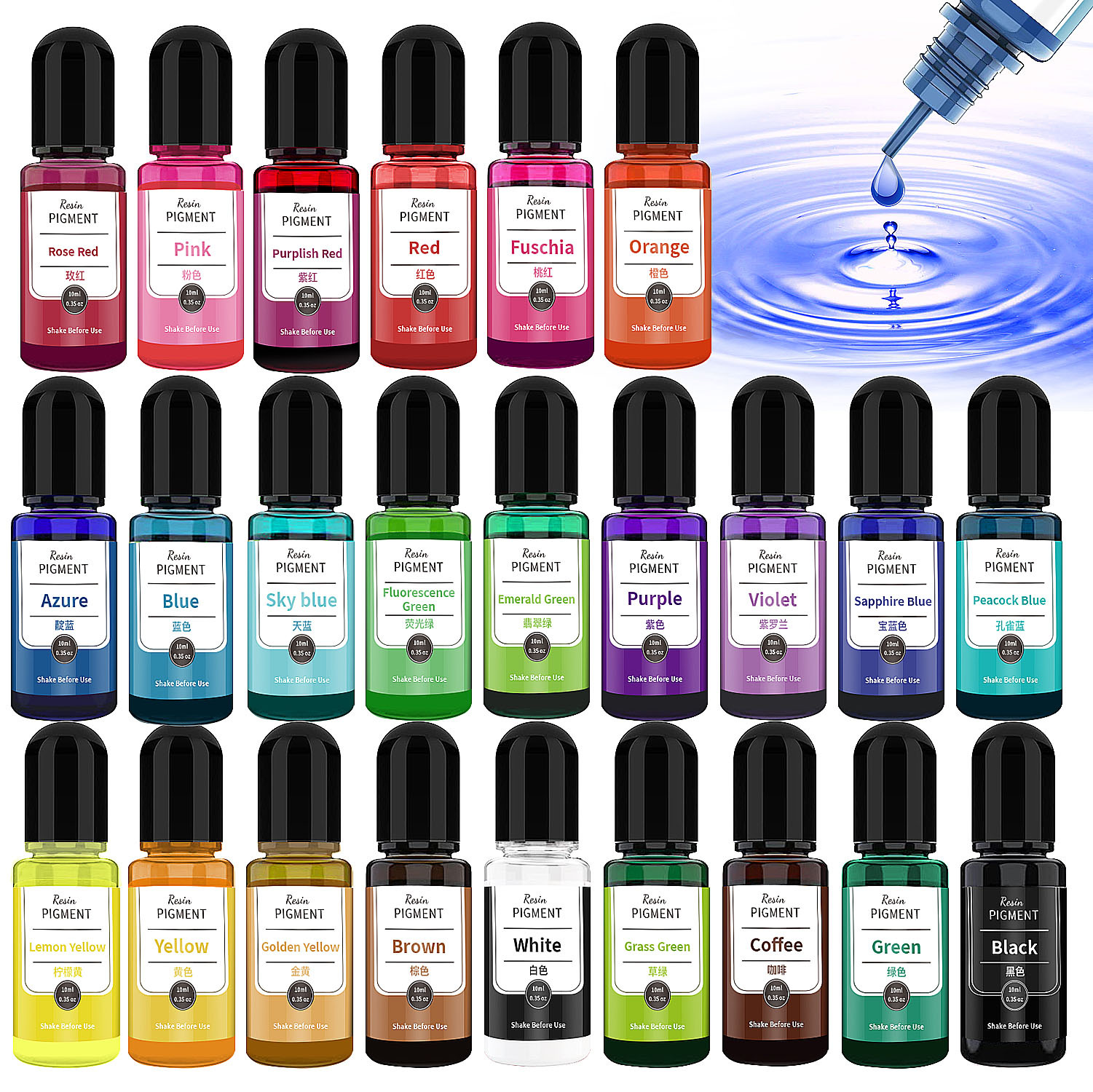 24/30 Colors Set 10ml Epoxy Re - Resin Pigment Alcohol Ink incelemesi ve fiyatı