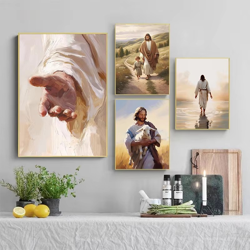 Classic Jesus Christ Walking o - Resin Art On Canvas incelemesi ve fiyatı