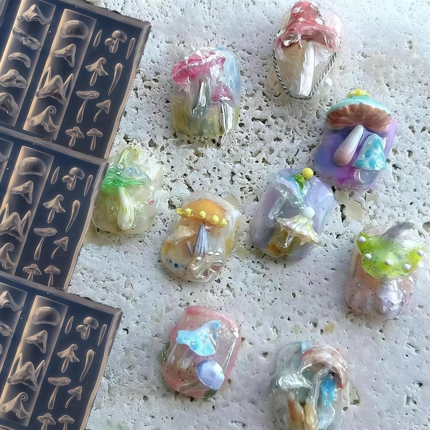 3D Mushroom Nail Mold Silicone - Resin Art Images incelemesi ve fiyatı